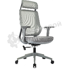 Кресло руководителя Бюрократ MC-G411N-H серый, сетка/ткань, с подголов. крестов. пластик, пластик серый