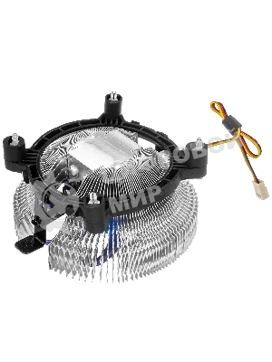 Кулер для процессора Crown CM-90 v2 серебристый/синий, 90 мм, алюминий, 2000 об/мин, 20 дБ, 3 pin, 95 Вт, 57 мм