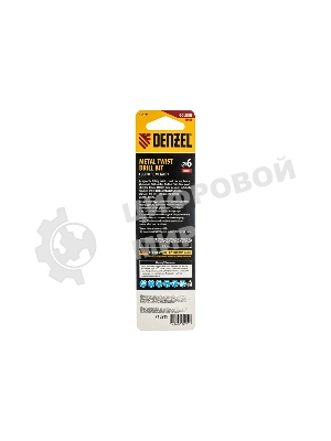 Сверло спиральное по металлу Denzel 6 x 93мм, Р6М5, Golden Tip