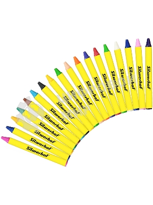 Восковые мелки Silwerhof Color, круглые, 18 цветов, длина 80мм, диаметр 8мм, картонная коробка с европодвесом