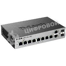 Коммутатор D-Link DGS-1100-10/ME/A2A, 8×1 Гбит/с + 2×1 Гбит/с Combo, настраиваемый