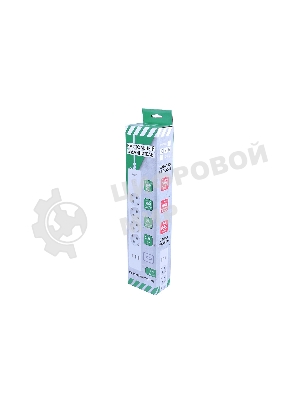 Бытовой удлинитель PowerCube, 4 р с/з вык., 3USB, 3500 Вт, 16А, 1.9 м, 3x1,0 (белый) PC-6-2M