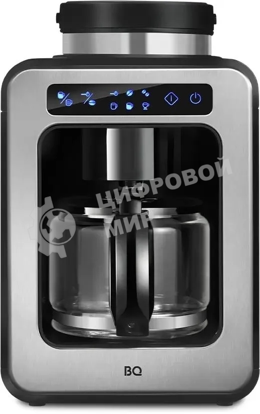 Кофеварка капельная BQ CM7000 черный/стальной, исп. кофе - зерновой/молотый, 0.6 л, 600 Вт
