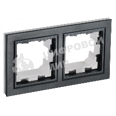Рамка 2-местная IEK BRITE РУ-2-БрЧ-44 IP44 черный