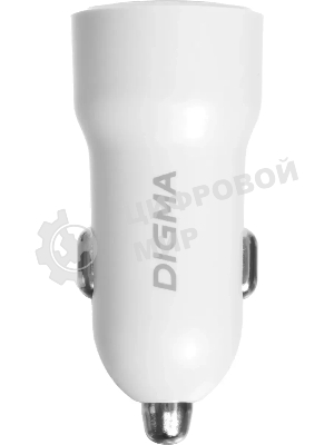 Автомобильное зар./устр. Digma DGC1С 12W 2.4A 2xUSB белый (DGC1C2LX22WH)