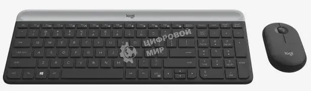 Комплект беспроводной клавиатура+мышь Logitech Slim Wireless Desktop MK470 черный