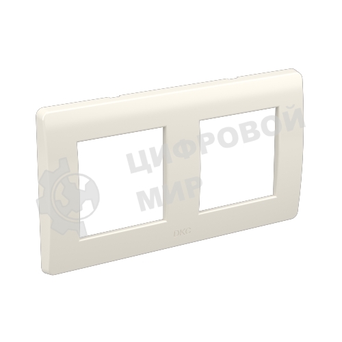 Рамка двухместная DKC Brava 75012W 2+2 модуля, белая