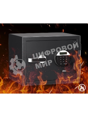 Сейф огнестойкий Deli ET580 300x 380x 300 мм, электронный/ключевой, черный