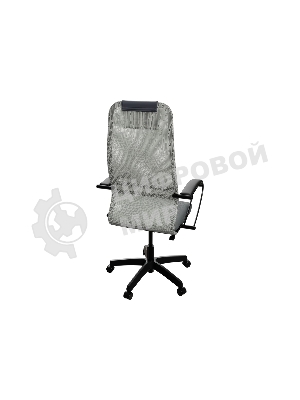 Кресло Метта SU-B-8 светло-серый сиденье светло-серый сетка с подголов. крестов. металл хром