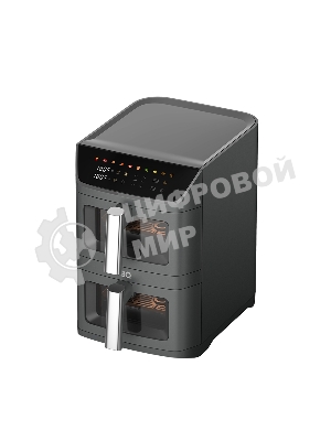 Аэрогриль BQ AF1212S серый, 2800 Вт, 12 л (6 л + 6 л), сенсор, 10 программ