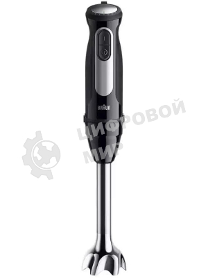 Блендер погружной Braun MQ55001MBK черный/серебристый, 1000 Вт, 25 скоростей, турбо
