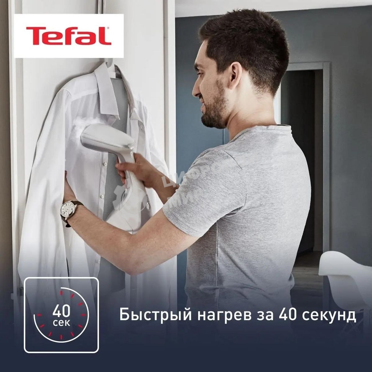 Ручной отпариватель Tefal DT9130E0 белый/серебристый