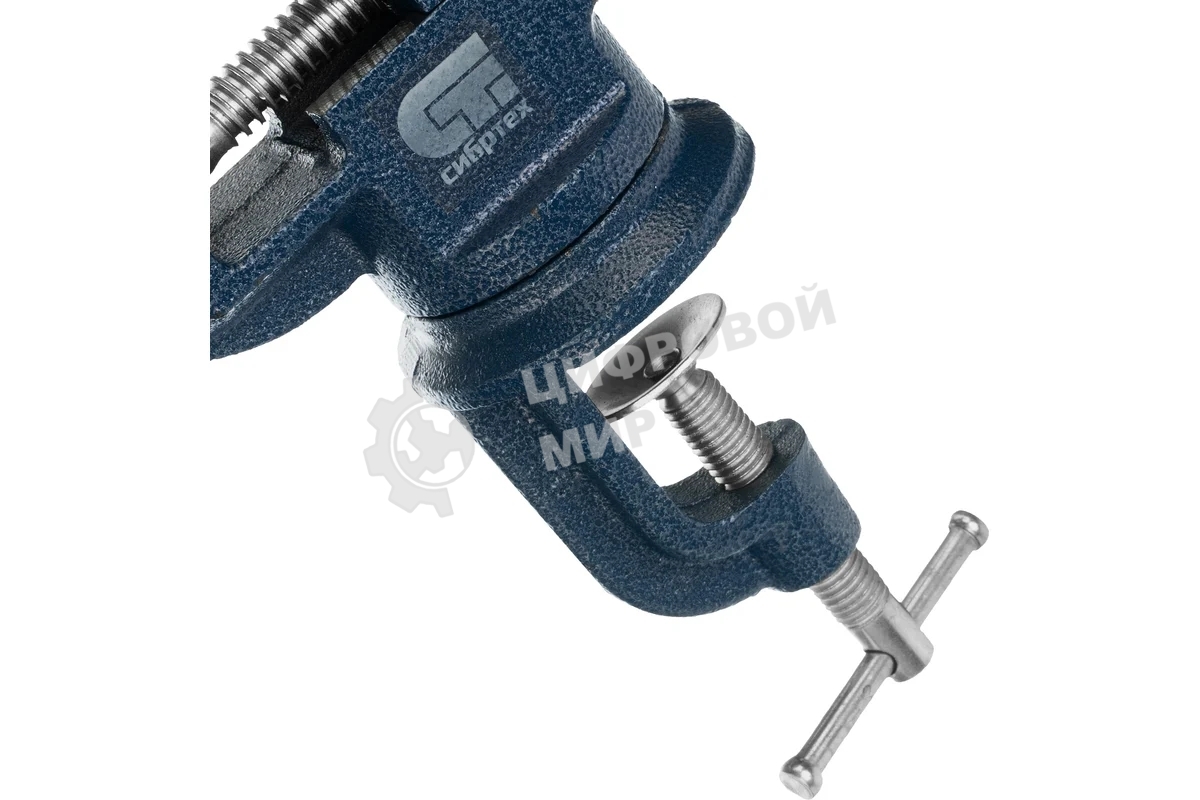 Тиски слесарные Сибртех, настольные, поворотные, ширина рабочих губок 50 мм, наковальня