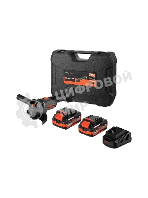 Угловая шлифовальная машина бесщеточная УШМ Anycons JM-125S, 125м, 21В, 8500 об/мин, 2 акб, JM-1252