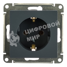 Механизм розетки 1-м СП AtlasDesign 16А IP20 с заземл. грифель