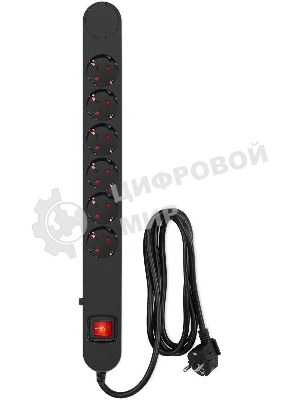 Сетевой фильтр Ippon NF-EU-1.8-16 1.8 м, 6 розеток, черный, коробка