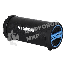 Колонка портативная Hyundai H-PAC220 черный/голубой 10W 1.0 BT/3.5Jack/USB
