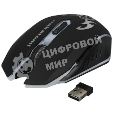 Мышь беспроводная Nakatomi MROG-15U черный, 1600 dpi, радиоканал, USB, кнопки - 6