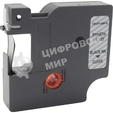Картридж ленточный Cactus CS-D1-43610 6мм, черный шрифт, прозрачный фон, 7м для DYMO LM 160, 210D, 280, PnP, 420P, 500 TS; Rhino Pro 6000, 5200, 4200