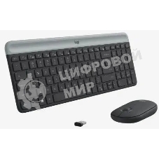 Комплект беспроводной клавиатура+мышь Logitech Slim Wireless Desktop MK470 черный