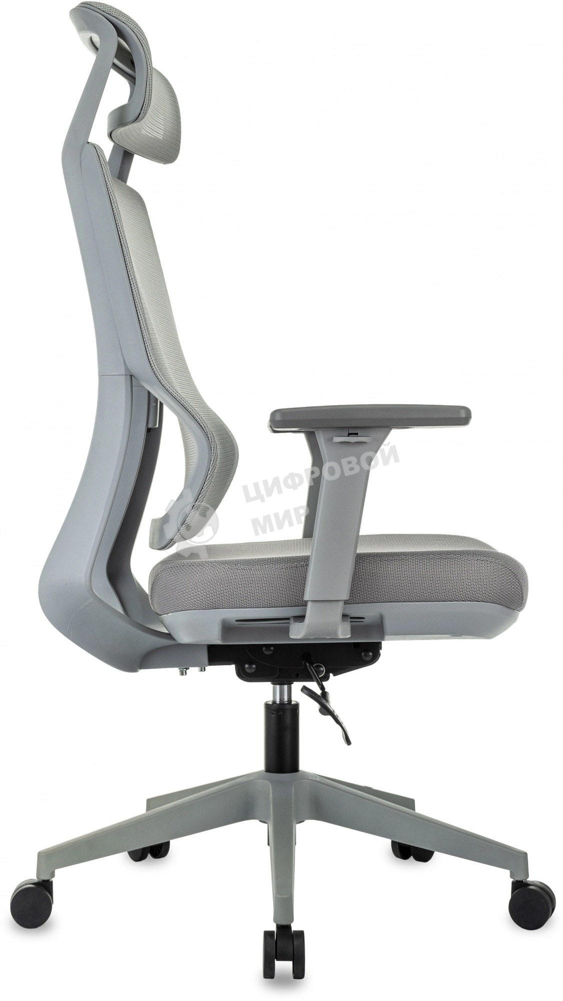 Кресло руководителя Бюрократ MC-G411N-H серый, сетка/ткань, с подголов. крестов. пластик, пластик серый