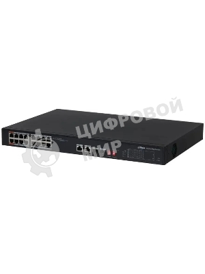 Коммутатор неуправляемый 16-портовый Dahua DH-S3218-16ET-135 с РоЕ, 16xRJ45 100Mb, 2хКомбо SFP/RJ45 1Gb uplink, суммарно до 135Вт, коммутация 7.2 Гбит/с, MAC-таблица 8К