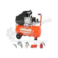 Компрессор Patriot EURO 24-240K + набор пневиоинструмента KIT 5В1.5кВт 220В 240л/мин 24л