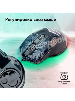 Мышь проводная GMNG XM007 черный/красный, 10000 dpi, USB, кнопки - 7
