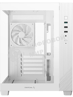 Компьютерный корпус Deepcool CG330 3F WH без БП, боковое окно (панорама), 3x120мм ARGB PWM вентилятора, белый, mATX (R-CG330-BKNGM3-G)