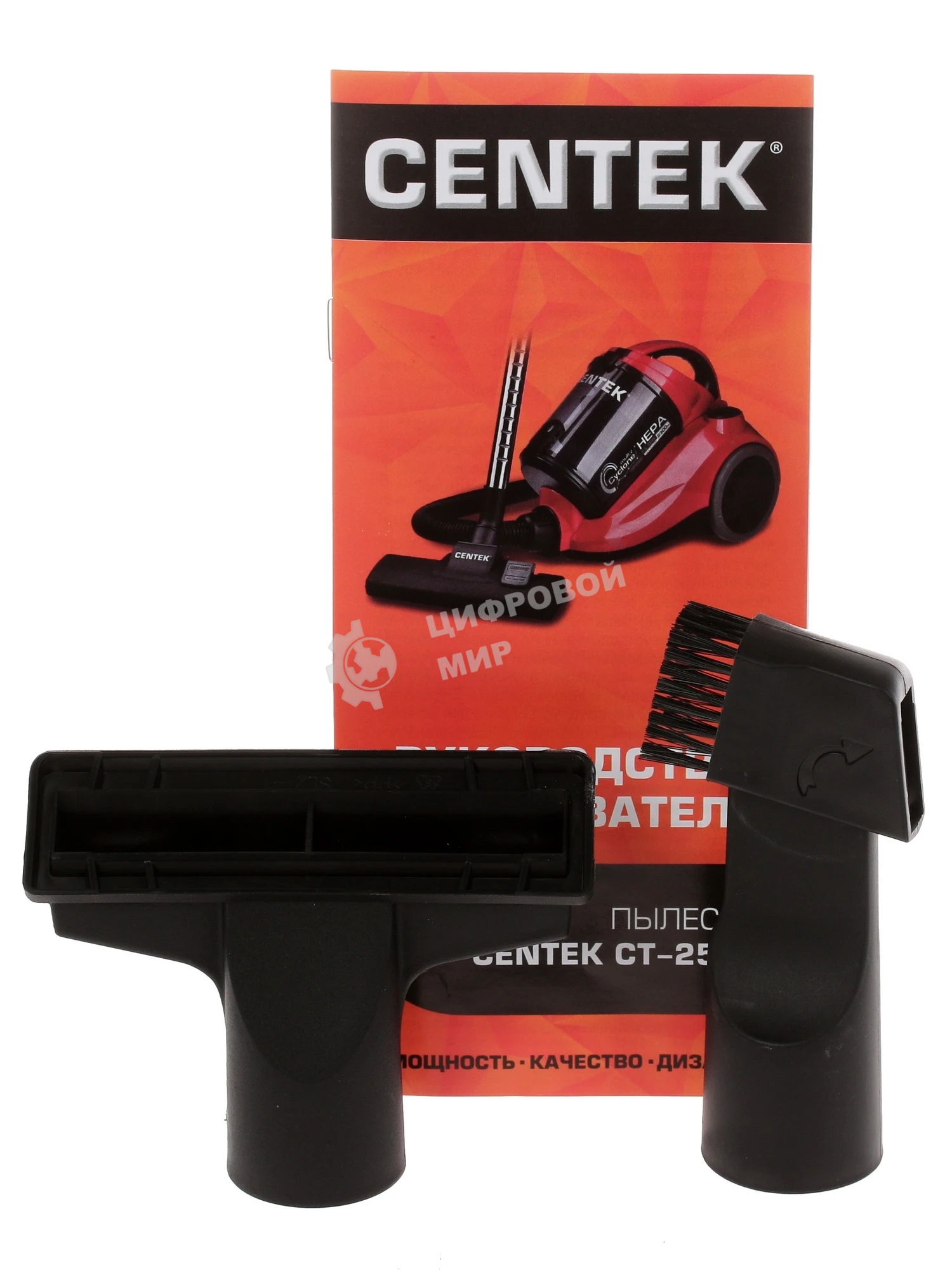 Пылесос Centek CT-2530 красный/черный, 400/2300 Вт, уборка сухая, пылесборник контейнер 2 л