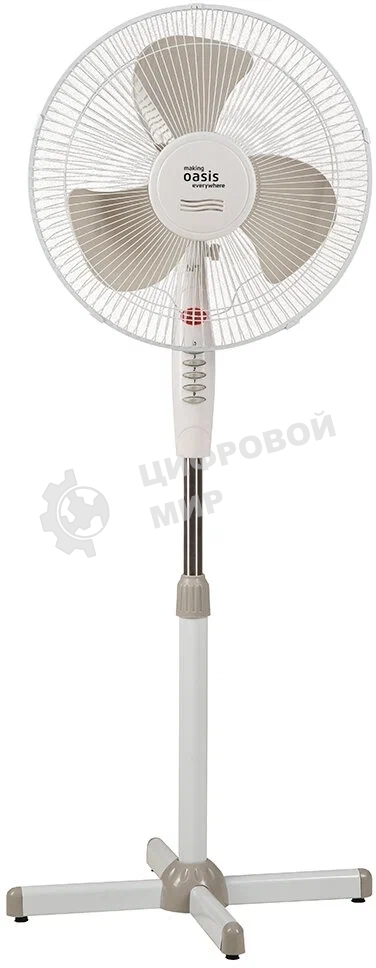 Вентилятор Oasis VF-40PWG белый/серый, напольный, 40 Вт, 3 скорости, 40 см (4 шт. в коробке)