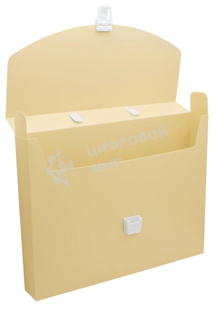 Папка-портфель Бюрократ Pastel PASTPP01YEL 1 отделение, A4, пластик, 0.7мм, желтый