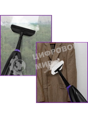 Швабра паровая Kitfort КТ-1051 1500Вт черный/фиолетовый