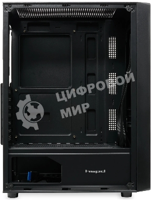 Компьютерный корпус без блока питания HSPD M530, Mesh Mid Tower, Black, TG, 0.4 SPCC, no fans ATX, mATX, mITX 155/290/200mm 2x2.5