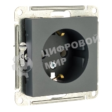 Механизм розетки 1-м СП AtlasDesign 16А IP20 с заземл. грифель
