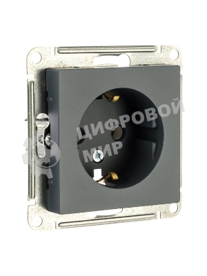 Механизм розетки 1-м СП AtlasDesign 16А IP20 с заземл. грифель