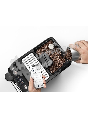 Кофемашина автоматическая DeLonghi ECAM450.86.T черный/серебристый, исп. кофе- зерновой/молотый, 1.8 л, 1450 Вт. 19 бар