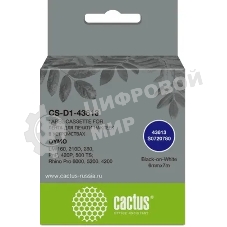 Картридж ленточный Cactus CS-D1-43613 6мм, черный шрифт, белый фон, 7м для DYMO LM 160, 210D, 280, PnP, 420P, 500 TS; Rhino Pro 6000, 5200, 4200