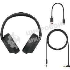 Беспроводные/проводные наушники SONY WH-CH720N черный, полноразмерные, Bluetooth + проводной, активное шумоподавление, до 50 ч