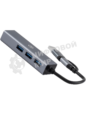 USB-концентратор Digma DHUB-LAN-4port, USB-C + USB-A, USB 3.0+USB 2.0, USB