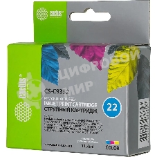 Картридж струйный Cactus CS-C9352 №22 трехцветный (11.4 мл) для HP DJ 3920/3940/D1360/D1460/D1470/D1560/D2330/D2360/D2430/D2460/F370/F375/F380/F2180/F2187/F2224/F2280/F2290/F4140/F4172/F4180/F4190