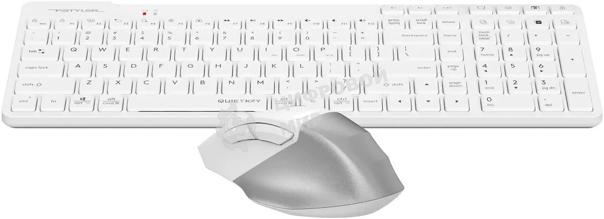 Комплект клавиатура+мышь A4Tech FStyler FB2800C Air2 беспроводной, USB + Bluetooth, 2000 DPI, белый/серый