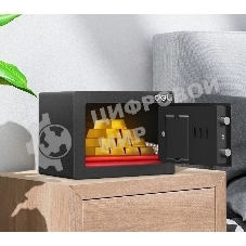 Сейф Deli ET510 230x 170x 170 мм, ключевой, электронный, черный/серебристый