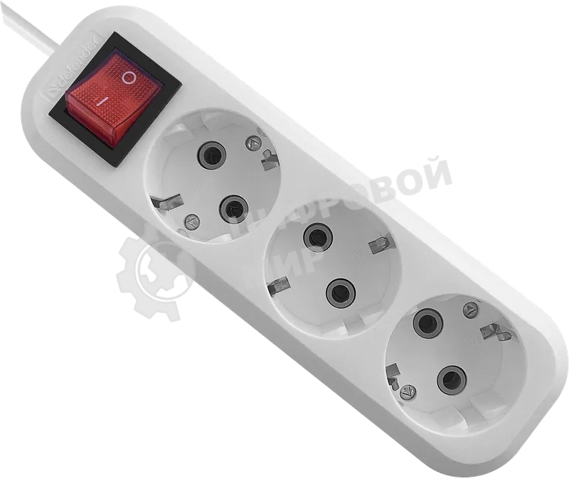 Удлинитель Defender с заземлением L330 16 А, 10 м, заземление, выключ_1