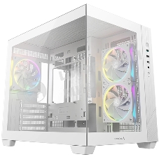 Компьютерный корпус Deepcool CG330 3F WH без БП, боковое окно (панорама), 3x120мм ARGB PWM вентилятора, белый, mATX (R-CG330-BKNGM3-G)