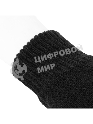 Перчатки трикотажные Сибртех, акрил, двойные, черный, двойная манжета