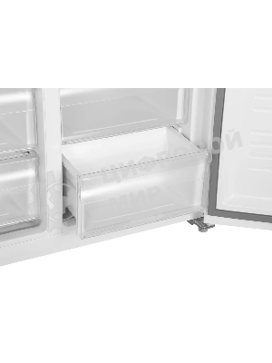 Холодильник Hyundai CS5003F белое стекло двухкамерный 331/165л морозилка сбоку, No Frost, Side by Side