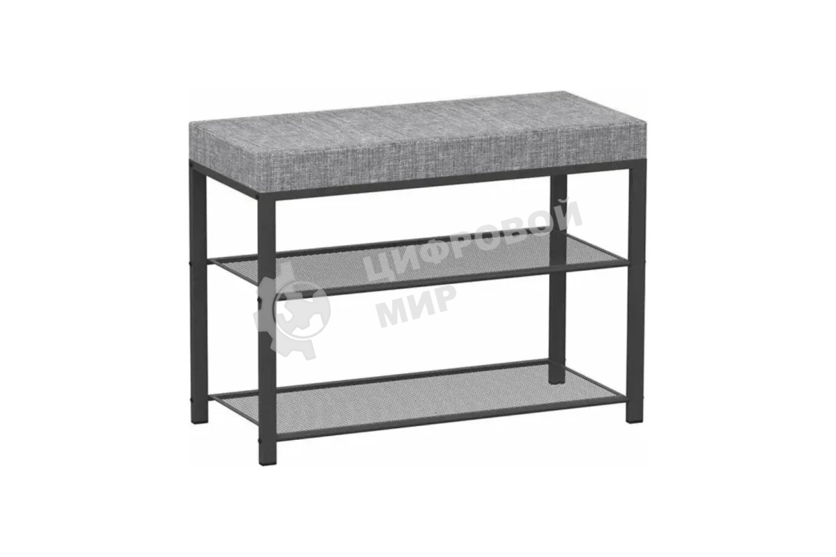 Банкетка ЗМИ Торонто 23S каркас черный, сиденье серый БТ23СЧС