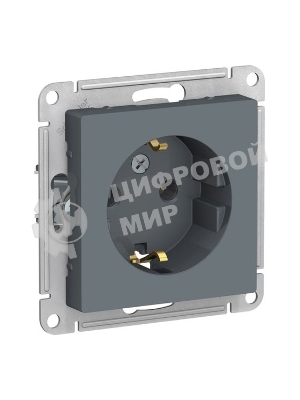 Механизм розетки 1-м СП AtlasDesign 16А IP20 с заземл. грифель