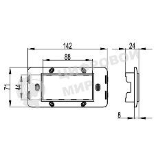 Каркас DKC BRAVA 75021W RAL 9010 на 4 модуля (для TOR и к-к TBN) белый